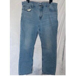 Old Navy Jeans Men 40x32 Blue Denim Straight Built in Flex Pocket Button Zipper